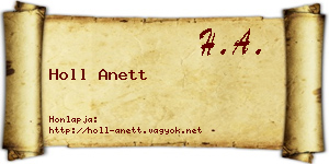 Holl Anett névjegykártya